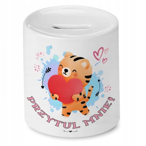 Skarbonka Z Tygryskiem Tygryski Słodki na Prezent z Nadrukiem ze Zdjęciem