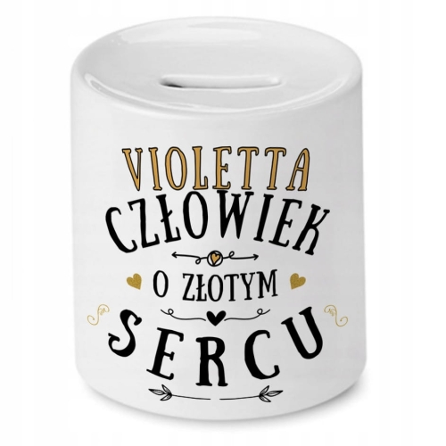 Skarbonka Dla Violetty Idealny na Urodziny Prezent z Nadrukiem ze Zdjęciem