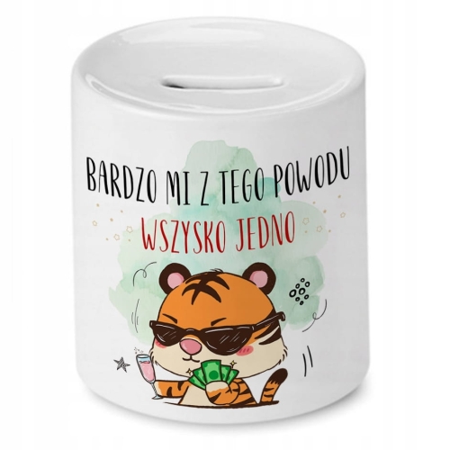 Skarbonka Z Tygryskiem Tygryski Słodki na Prezent z Nadrukiem ze Zdjęciem