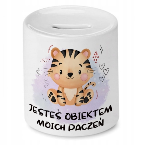 Skarbonka Z Tygryskiem Tygryski Słodki na Prezent z Nadrukiem ze Zdjęciem