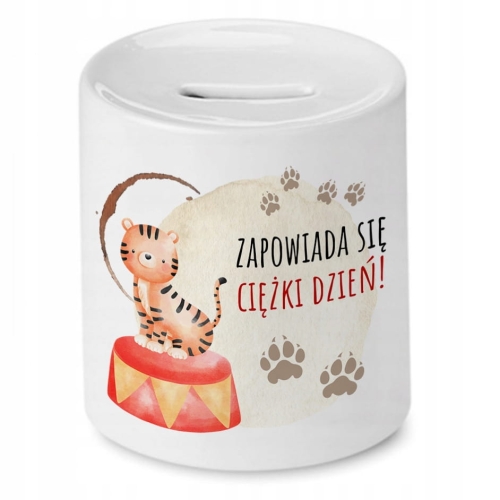 Skarbonka Z Tygryskiem Tygryski Słodki na Prezent z Nadrukiem ze Zdjęciem