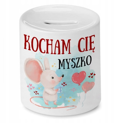 Skarbonka Z Myszką Myszki Słodki na Prezent z Nadrukiem ze Zdjęciem