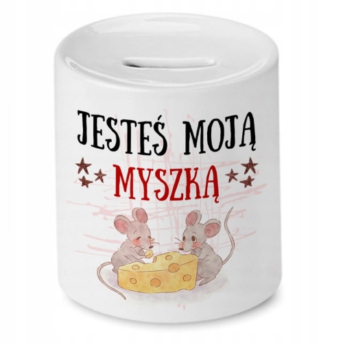Skarbonka Z Myszką Myszki Słodki na Prezent z Nadrukiem ze Zdjęciem