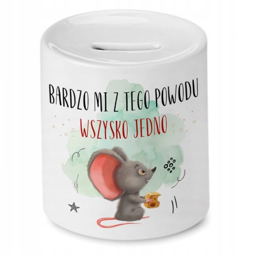 Skarbonka Z Myszką Myszki Słodki na Prezent z Nadrukiem ze Zdjęciem