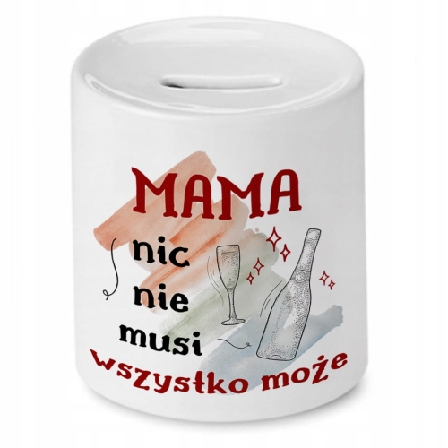 Skarbonka Dla Mamy na Dzień Mamy Urodziny Prezent z Nadrukiem ze Zdjęciem