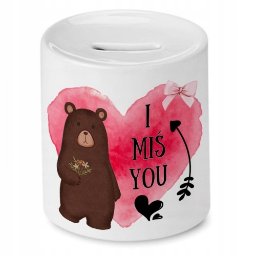 Skarbonka Z Misiem Miś Słodki na Prezent z Nadrukiem ze Zdjęciem