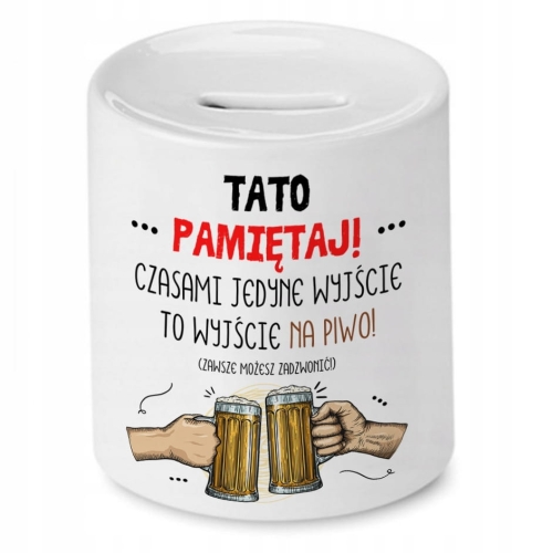 Skarbonka Dla Taty Idealny na Urodziny Prezent z Nadrukiem ze Zdjęciem
