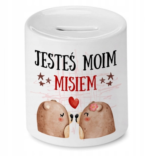 Skarbonka Z Misiem Miś Słodki na Prezent z Nadrukiem ze Zdjęciem