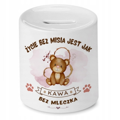 Skarbonka Z Misiem Miś Słodki na Prezent z Nadrukiem ze Zdjęciem