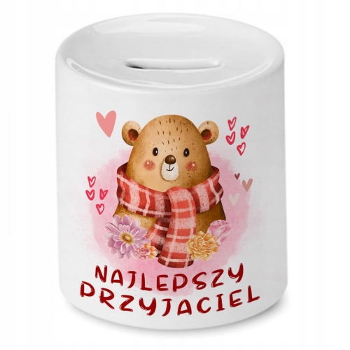 Skarbonka Z Misiem Miś Słodki na Prezent z Nadrukiem ze Zdjęciem