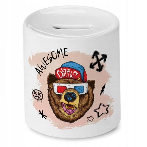 Skarbonka Z Misiem Miś Słodki na Prezent z Nadrukiem ze Zdjęciem