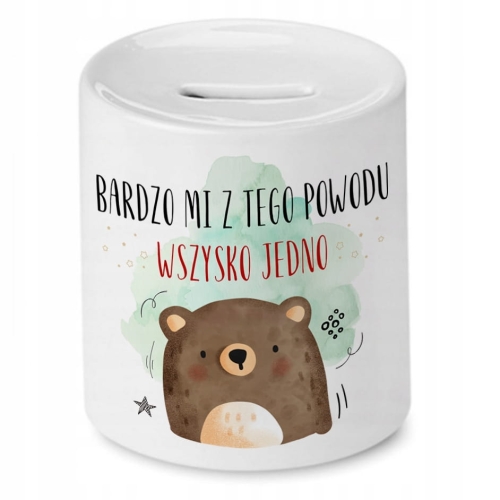 Skarbonka Z Misiem Miś Słodki na Prezent z Nadrukiem ze Zdjęciem