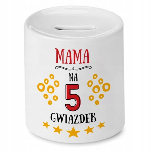 Skarbonka Dla Mamy na Dzień Mamy Urodziny Prezent z Nadrukiem ze Zdjęciem