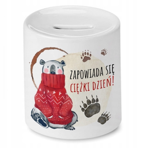 Skarbonka Z Misiem Miś Słodki na Prezent z Nadrukiem ze Zdjęciem