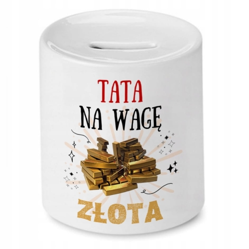 Skarbonka Dla Taty Idealny na Urodziny Prezent z Nadrukiem ze Zdjęciem