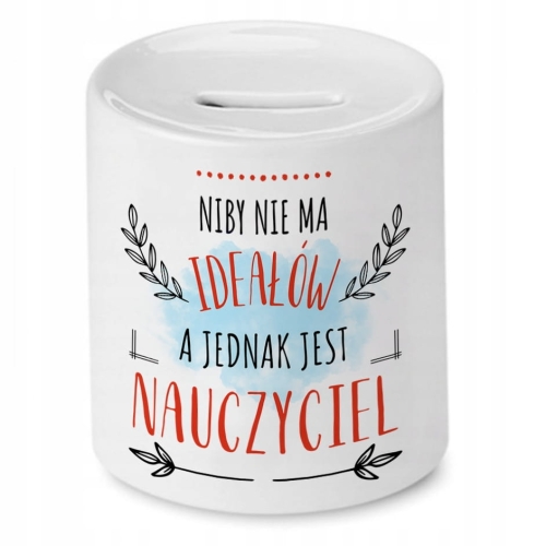 Skarbonka Dla Nauczyciela Idealny Imieniny Prezent z Nadrukiem ze Zdjęciem