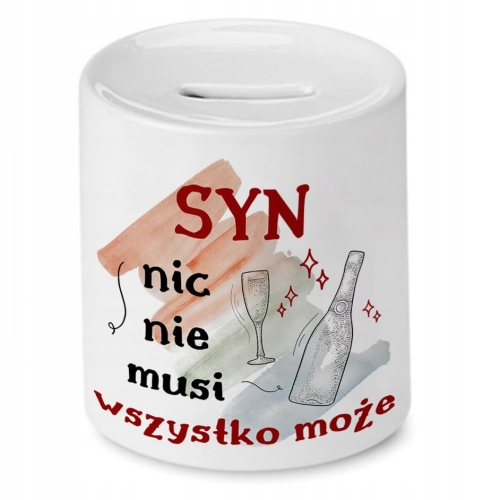 Skarbonka Dla Syna na Urodziny Prezent z Nadrukiem ze Zdjęciem