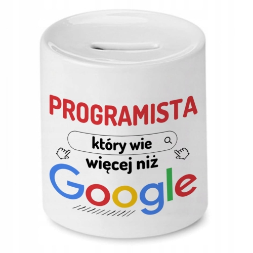 Skarbonka Dla Programisty na Imieniny Prezent z Nadrukiem ze Zdjęciem