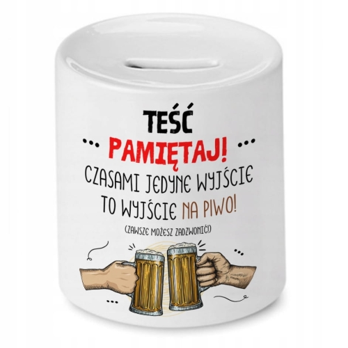 Skarbonka Dla Teścia na Urodziny Prezent z Nadrukiem ze Zdjęciem