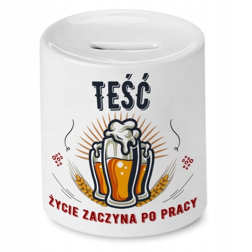 Skarbonka Dla Teścia na Urodziny Prezent z Nadrukiem ze Zdjęciem