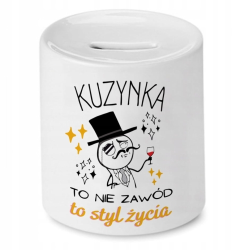 Skarbonka Dla Kuzynki na Urodziny na Prezent z Nadrukiem ze Zdjęciem