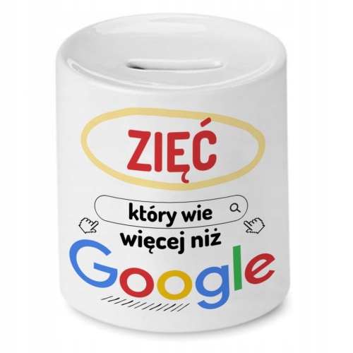 Skarbonka Dla Zięcia na Urodziny Imieniny Prezent z Nadrukiem ze Zdjęciem