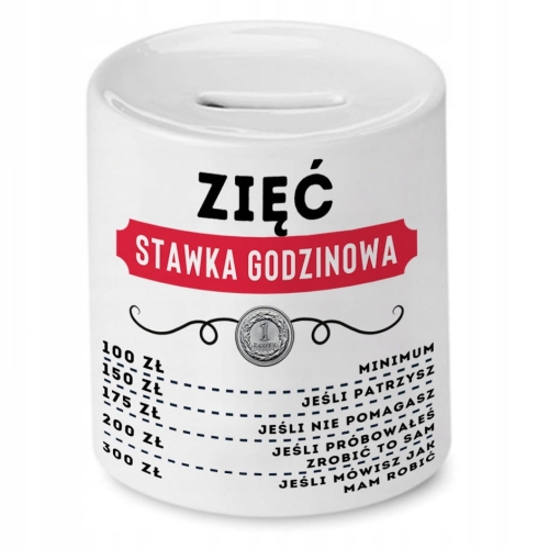 Skarbonka Dla Zięcia na Urodziny Imieniny Prezent z Nadrukiem ze Zdjęciem