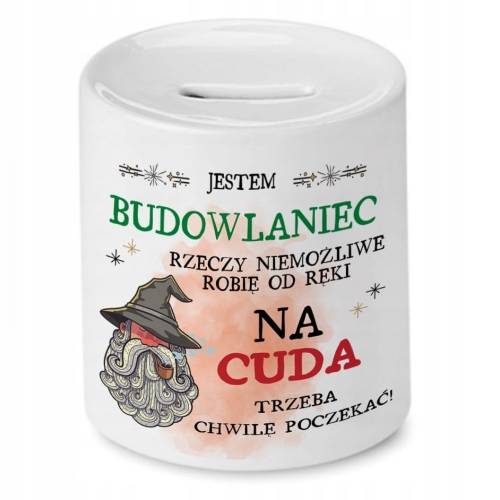 Skarbonka Dla Budowlańca na Imieniny Prezent z Nadrukiem ze Zdjęciem