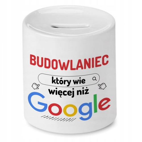 Skarbonka Dla Budowlańca na Imieniny Prezent z Nadrukiem ze Zdjęciem