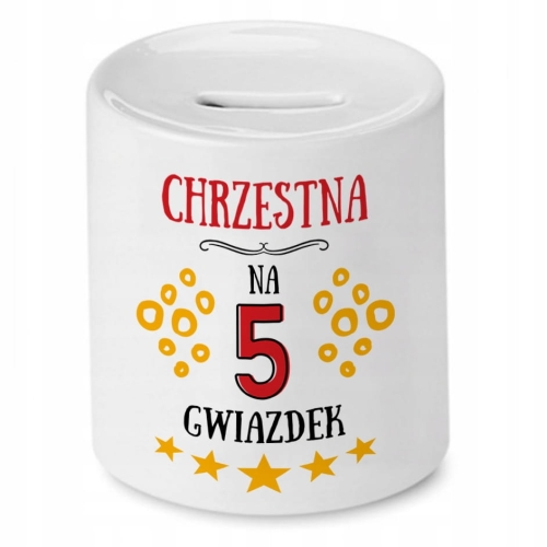 Skarbonka Dla Chrzestnej na Urodziny Prezent z Nadrukiem ze Zdjęciem
