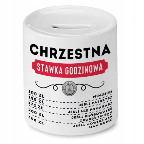 Skarbonka Dla Chrzestnej na Urodziny Prezent z Nadrukiem ze Zdjęciem