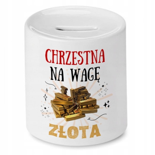 Skarbonka Dla Chrzestnej na Urodziny Prezent z Nadrukiem ze Zdjęciem