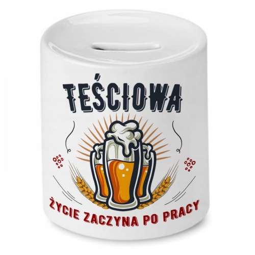 Skarbonka Dla Teściowej na Urodziny Prezent z Nadrukiem ze Zdjęciem