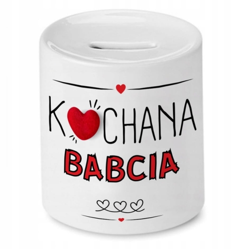 Skarbonka Dla Babci na Dzień Babci na Prezent z Nadrukiem ze Zdjęciem