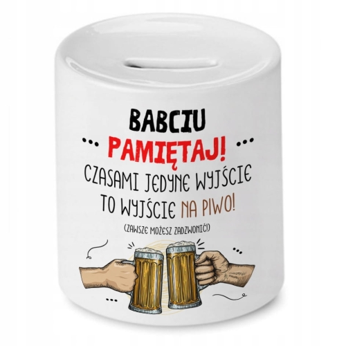 Skarbonka Dla Babci na Dzień Babci na Prezent z Nadrukiem ze Zdjęciem