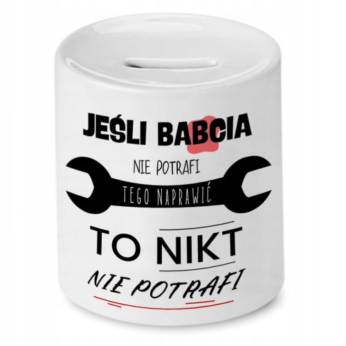 Skarbonka Dla Babci na Dzień Babci na Prezent z Nadrukiem ze Zdjęciem