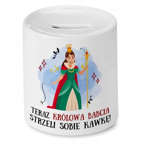 Skarbonka Dla Babci na Dzień Babci na Prezent z Nadrukiem ze Zdjęciem