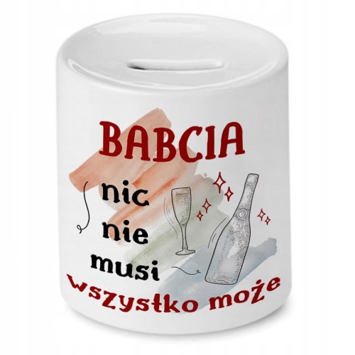 Skarbonka Dla Babci na Dzień Babci na Prezent z Nadrukiem ze Zdjęciem