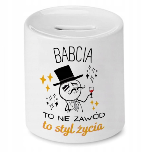 Skarbonka Dla Babci na Dzień Babci na Prezent z Nadrukiem ze Zdjęciem