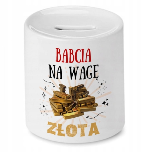 Skarbonka Dla Babci na Dzień Babci na Prezent z Nadrukiem ze Zdjęciem