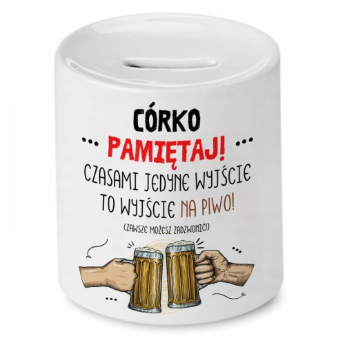 Skarbonka Dla Córki na Urodziny Imieniny Prezent z Nadrukiem ze Zdjęciem