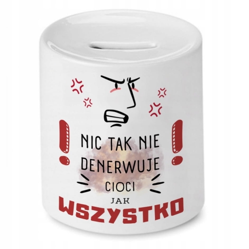 Skarbonka Dla Cioci na Urodziny Imieniny Prezent z Nadrukiem ze Zdjęciem