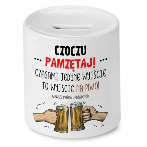 Skarbonka Dla Cioci na Urodziny Imieniny Prezent z Nadrukiem ze Zdjęciem