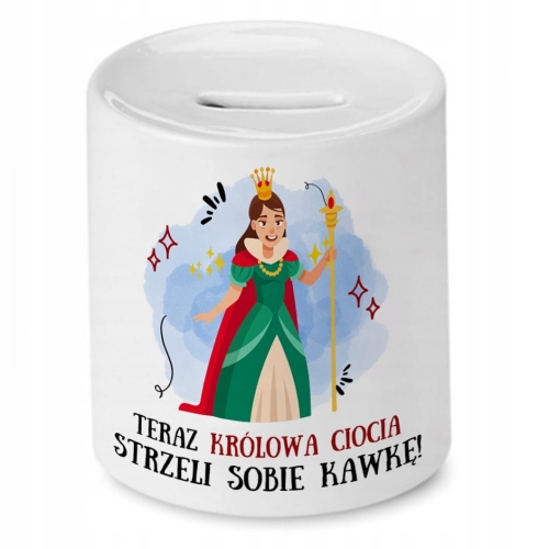 Skarbonka Dla Cioci na Urodziny Imieniny Prezent z Nadrukiem ze Zdjęciem