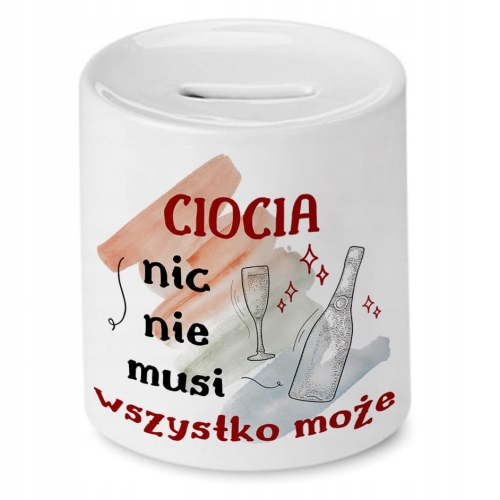 Skarbonka Dla Cioci na Urodziny Imieniny Prezent z Nadrukiem ze Zdjęciem