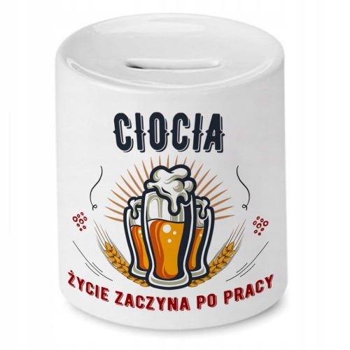 Skarbonka Dla Cioci na Urodziny Imieniny Prezent z Nadrukiem ze Zdjęciem