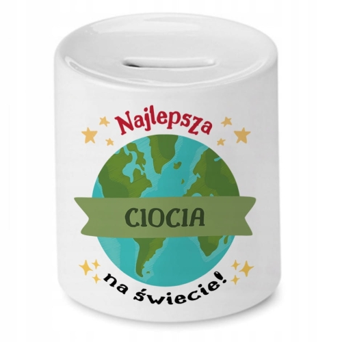 Skarbonka Dla Cioci na Urodziny Imieniny Prezent z Nadrukiem ze Zdjęciem