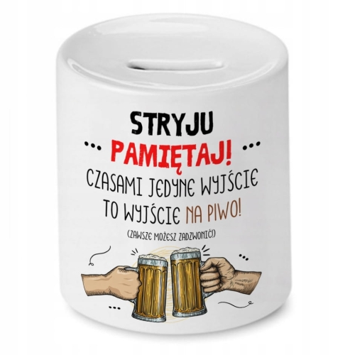 Skarbonka Dla Stryja na Urodziny Imieniny Prezent z Nadrukiem ze Zdjęciem