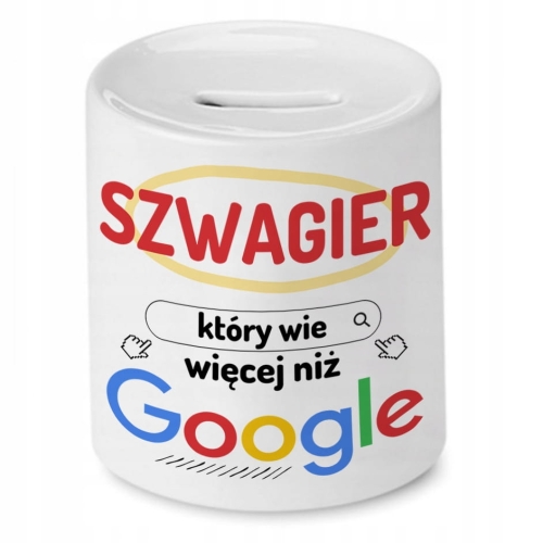 Skarbonka Dla Szwagra na Urodziny Imieniny Prezent z Nadrukiem ze Zdjęciem