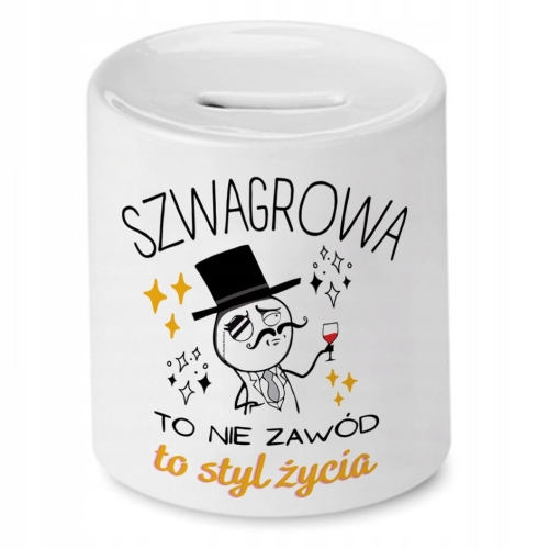 Skarbonka Dla Szwagrowej Urodziny Imieniny Prezent z Nadrukiem ze Zdjęciem